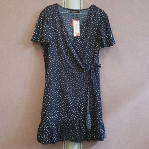 Relipop polka dot wrap around dress - L